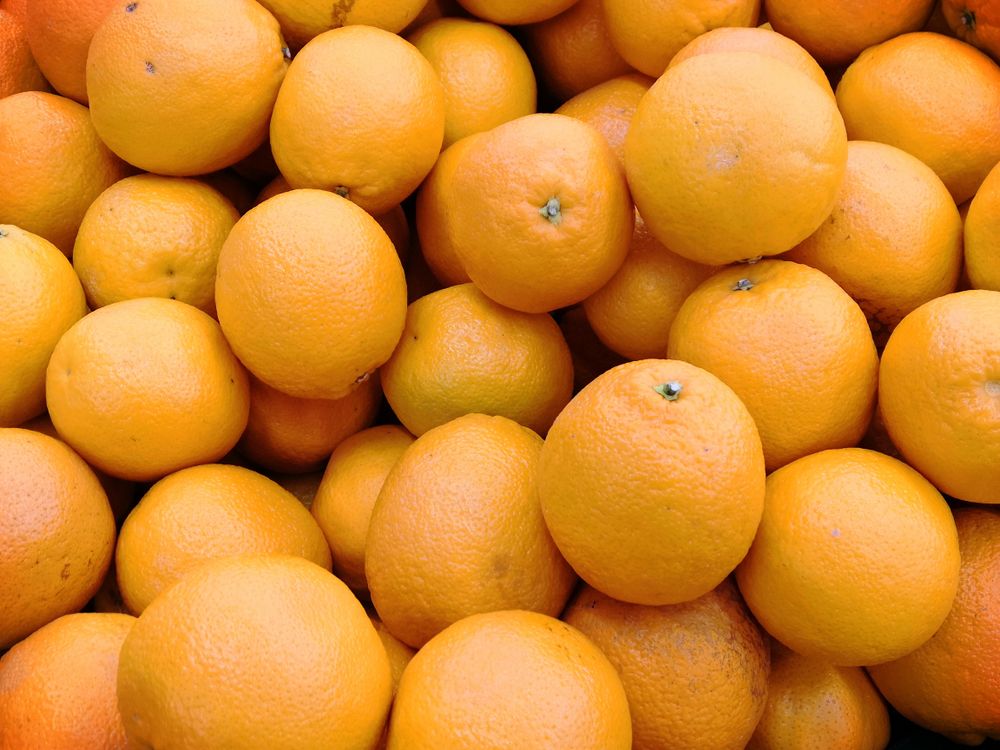 Naranjas frescas vistas desde arriba